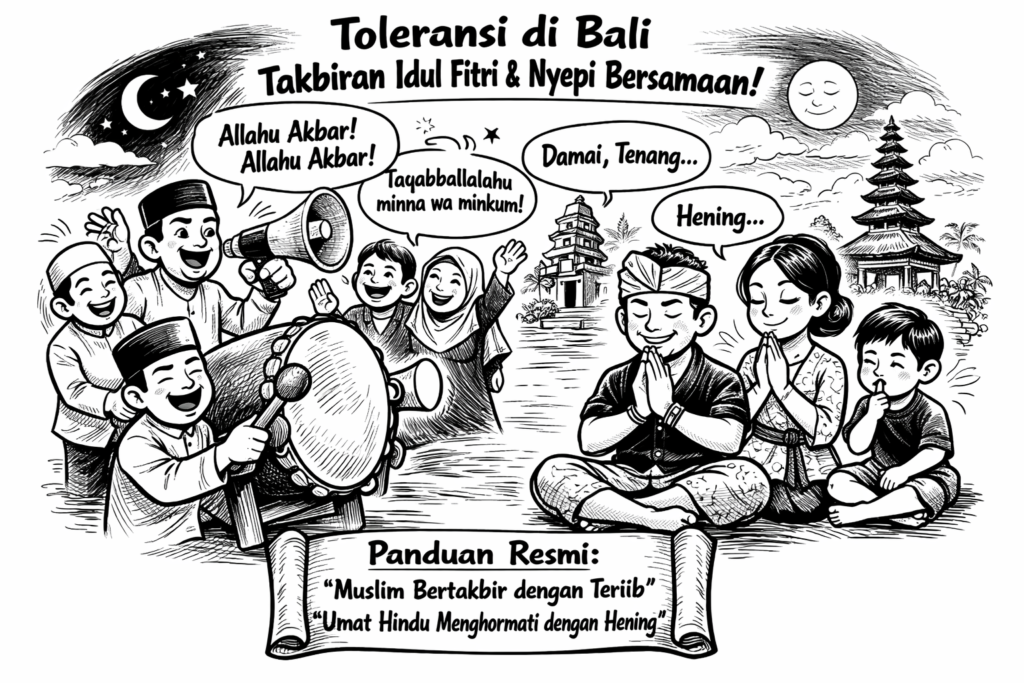 Saat Takbiran dan Nyepi Beriringan, Toleransi Menjadi Nyata